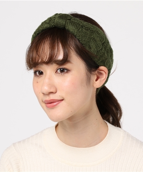 salle de bal（サルデバル）の「ニットヘアバンド/ヘアターバン/アクリルモヘアターバン（ヘアバンド・レディース・ホワイト/ピンク/ブラック/ダークグリーン/ネイビー/グレー・FREE）」の5枚目の写真