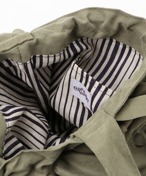 Casselini（キャセリーニ）の「【Casselini(キャセリーニ)】フリルカゴバッグ（かごバッグ・レディース・カーキ/ブラック/アイボリー/ピンク・FREE）」の10枚目の写真