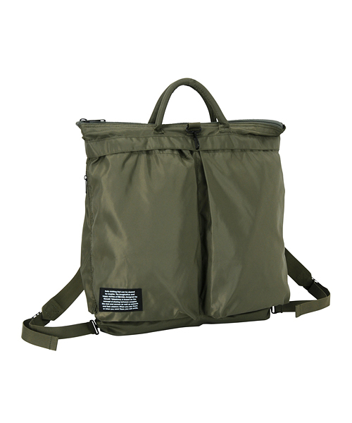 Ne-net（ネネット）の「(S)ナイロンヘルメットリュック（バックパック/リュック・レディース・ブラック/カーキ・FREE）」の11枚目の写真