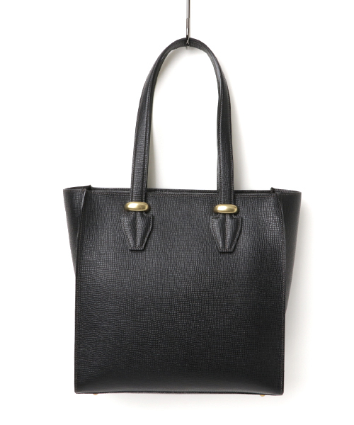 TOFF&LOADSTONE（トフアンドロードストーン）の「TOFF & LOADSTONE: スクエア エンボス トートバッグ（トートバッグ・メンズ・ブラック/ベージュ・ONE SIZE）」の3枚目の写真