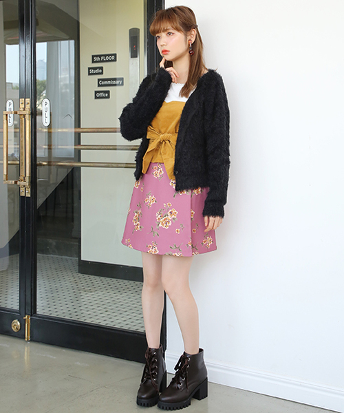 one after another NICE CLAUP(ワンアフターアナザーナイスクラップ)の「おしゃれなビスチェ付TOPS(Tシャツ/カットソー・レディース・ブラック/マスタード/レンガ・FREE)」の19枚目の写真
