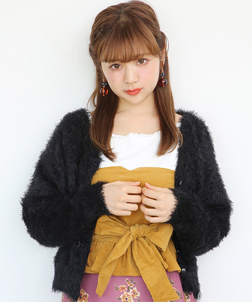 one after another NICE CLAUP(ワンアフターアナザーナイスクラップ)の「おしゃれなビスチェ付TOPS(Tシャツ/カットソー・レディース・ブラック/マスタード/レンガ・FREE)」の4枚目の写真