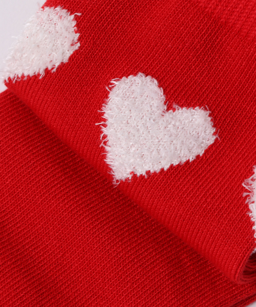 WEGO（ウィゴー）の「WEGO/ハートラインソックス（ソックス/靴下・レディース・レッド/ブラック/ホワイト・FREE）」の5枚目の写真