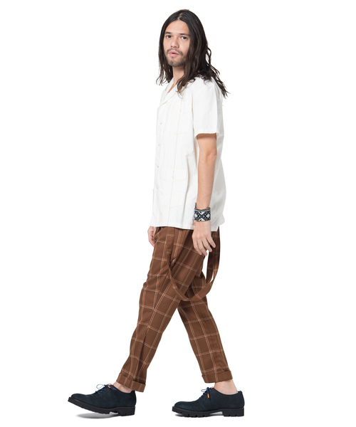 glamb（グラム）の「Sinmel suspenders pants / シンメルサスペンダーパンツ（その他パンツ・メンズ・ブラウン/ネイビー・0/3/2/1/4）」の13枚目の写真