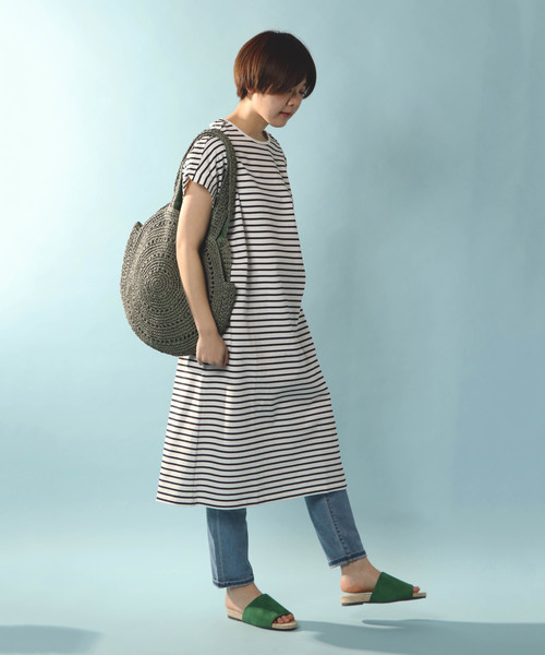 notch.（ノッチ）の「アンダリ ヒラソル サークルバック（かごバッグ・レディース・オフホワイト/ピンク/グリーン・ONE SIZE）」の8枚目の写真