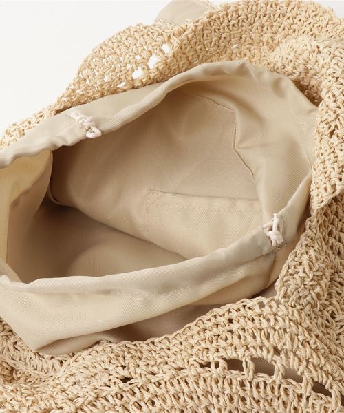 notch.（ノッチ）の「アンダリ ヒラソル サークルバック（かごバッグ・レディース・オフホワイト/ピンク/グリーン・ONE SIZE）」の7枚目の写真