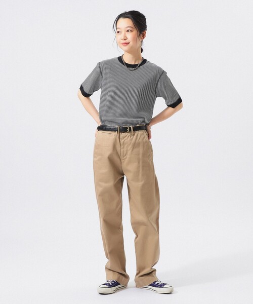 BEAMS BOY(ビームスボーイ)の「【別注】Healthknit / ワッフル ボーダー Tシャツ(Tシャツ/カットソー・レディース・ネイビー/イエロー/レッド/ブルー/ブラック/グリーン/ピンク/パープル/オレンジ/イエロー系その他3/サックスブルー・ONE SIZE)」の21枚目の写真