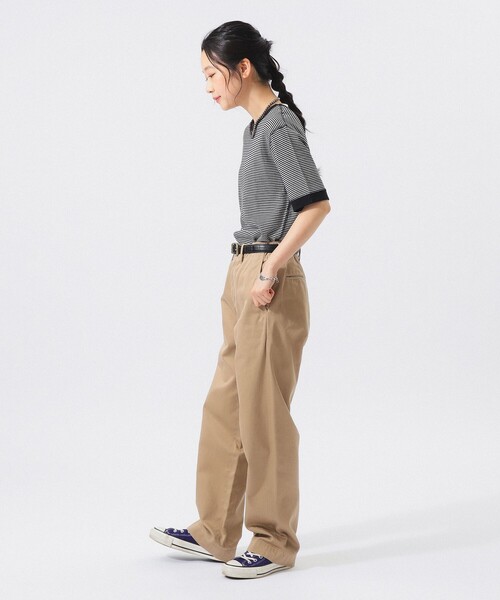 BEAMS BOY(ビームスボーイ)の「【別注】Healthknit / ワッフル ボーダー Tシャツ(Tシャツ/カットソー・レディース・ネイビー/イエロー/レッド/ブルー/ブラック/グリーン/ピンク/パープル/オレンジ/イエロー系その他3/サックスブルー・ONE SIZE)」の22枚目の写真