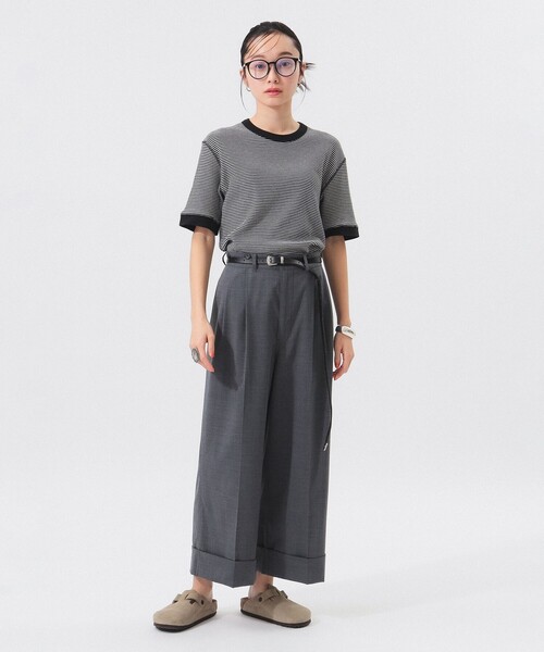BEAMS BOY(ビームスボーイ)の「【別注】Healthknit / ワッフル ボーダー Tシャツ(Tシャツ/カットソー・レディース・ネイビー/イエロー/レッド/ブルー/ブラック/グリーン/ピンク/パープル/オレンジ/イエロー系その他3/サックスブルー・ONE SIZE)」の16枚目の写真
