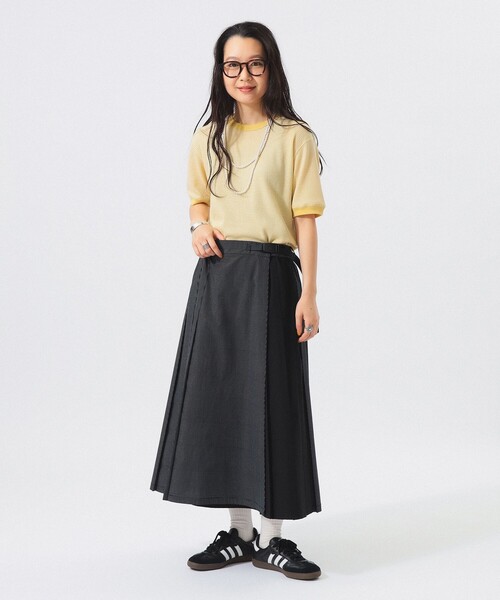 BEAMS BOY(ビームスボーイ)の「【別注】Healthknit / ワッフル ボーダー Tシャツ(Tシャツ/カットソー・レディース・ネイビー/イエロー/レッド/ブルー/ブラック/グリーン/ピンク/パープル/オレンジ/イエロー系その他3/サックスブルー・ONE SIZE)」の18枚目の写真