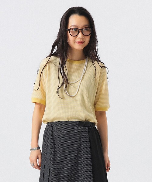 BEAMS BOY(ビームスボーイ)の「【別注】Healthknit / ワッフル ボーダー Tシャツ(Tシャツ/カットソー・レディース・ネイビー/イエロー/レッド/ブルー/ブラック/グリーン/ピンク/パープル/オレンジ/イエロー系その他3/サックスブルー・ONE SIZE)」の21枚目の写真