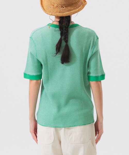 BEAMS BOY(ビームスボーイ)の「【別注】Healthknit / ワッフル ボーダー Tシャツ(Tシャツ/カットソー・レディース・ネイビー/イエロー/レッド/ブルー/ブラック/グリーン/ピンク/パープル/オレンジ/イエロー系その他3/サックスブルー・ONE SIZE)」の21枚目の写真