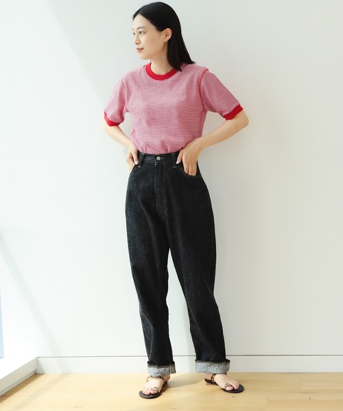 BEAMS BOY(ビームスボーイ)の「【別注】Healthknit / ワッフル ボーダー Tシャツ(Tシャツ/カットソー・レディース・ネイビー/イエロー/レッド/ブルー/ブラック/グリーン/ピンク/パープル/オレンジ・ONE SIZE)」の20枚目の写真