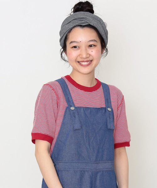 BEAMS BOY(ビームスボーイ)の「【別注】Healthknit / ワッフル ボーダー Tシャツ(Tシャツ/カットソー・レディース・ネイビー/イエロー/レッド/ブルー/ブラック/グリーン/ピンク/パープル/オレンジ・ONE SIZE)」の12枚目の写真