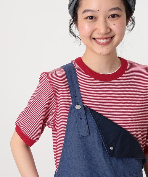 BEAMS BOY(ビームスボーイ)の「【別注】Healthknit / ワッフル ボーダー Tシャツ(Tシャツ/カットソー・レディース・ネイビー/イエロー/レッド/ブルー/ブラック/グリーン/ピンク/パープル/オレンジ・ONE SIZE)」の15枚目の写真