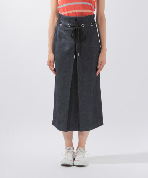 laboratory work（ラボラトリーワーク）の「ロープベルトタイトスカート（スカート・レディース・ベージュ/マスタード/インディゴブルー・MEDIUM）」の12枚目の写真