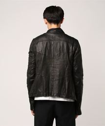 極美品✨️ジョルジオブラット　ラムレザーコート48　シルク混ロゴファスナー黒 極美品✨️ジョルジオブラット ラムレザーコート48 シルク混ロゴ