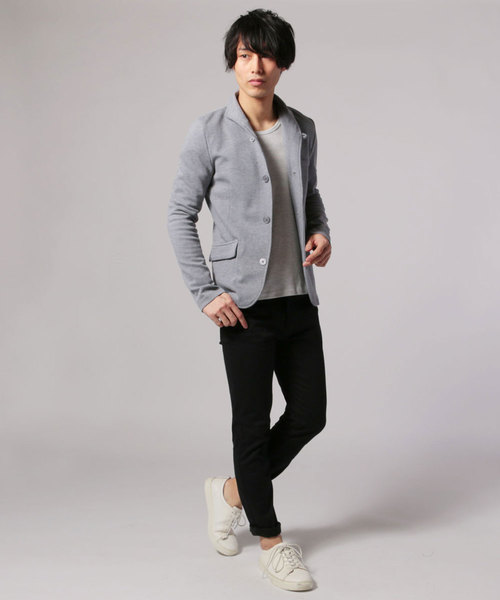 THE CASUAL（カジュアル）の「カルゼイタリアンジャケット（テーラードジャケット・メンズ・ブラック/杢グレー/チャコール・S/M/L）」の8枚目の写真