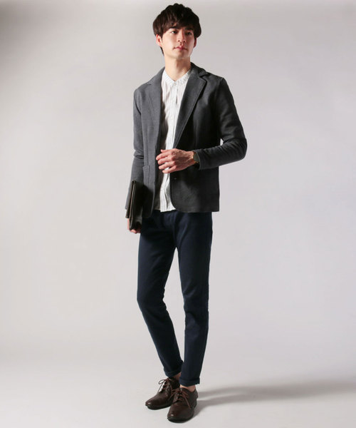 THE CASUAL（カジュアル）の「カルゼイタリアンジャケット（テーラードジャケット・メンズ・ブラック/杢グレー/チャコール・S/M/L）」の9枚目の写真