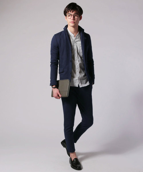 THE CASUAL（カジュアル）の「カルゼイタリアンジャケット（テーラードジャケット・メンズ・ブラック/杢グレー/チャコール・S/M/L）」の10枚目の写真