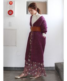 ブークレニットロングカーデ