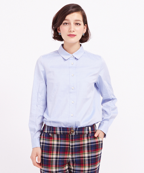 Ray BEAMS（レイビームス）の「Ray BEAMS / ピンオックスレギュラーシャツ（シャツ/ブラウス・レディース・オフホワイト/ライトブルー・0/1）」の2枚目の写真