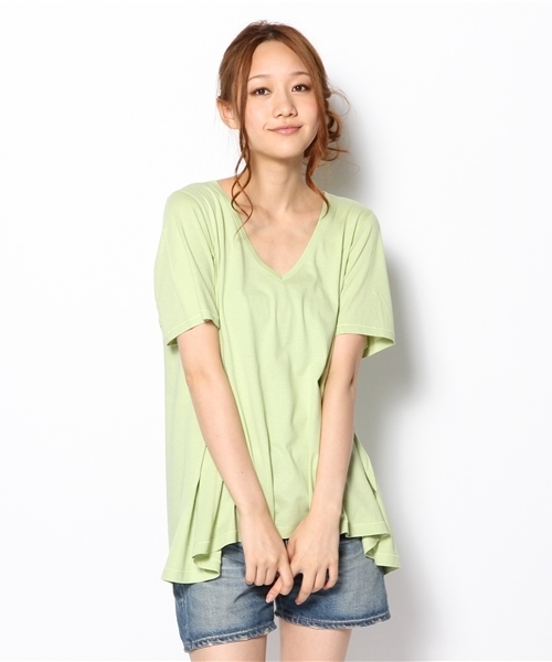 NANO universe(ナノユニバース)の「FF/A-lineカラーTee H/S(Tシャツ/カットソー・レディース・オフホワイト/ライトグレー/ベージュ/チャコール/ネイビー/ブラック/コーラル/イエロー/ブルー/ライトグリーン・FREE)」の22枚目の写真