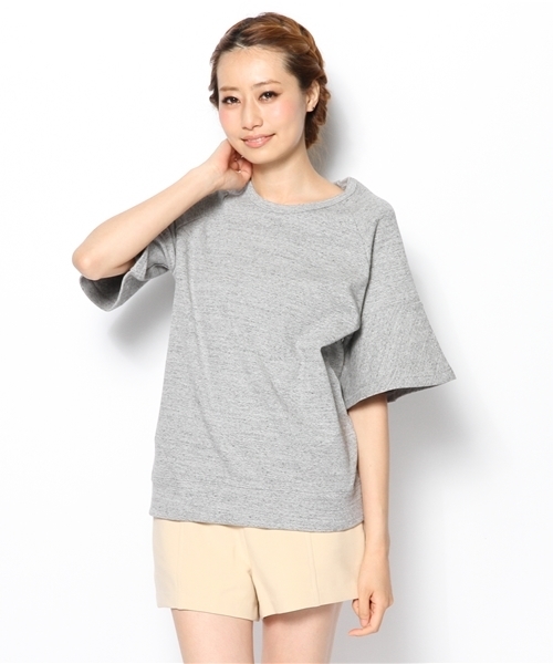 Another Edition(アナザーエディション)の「NYN フライス フリル S/SL PO(Tシャツ/カットソー・レディース・グレー/オフホワイト/ライラック・フリー)」の3枚目の写真