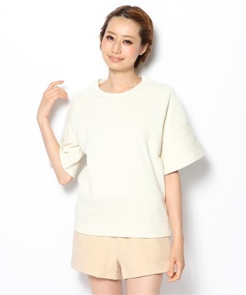 Another Edition(アナザーエディション)の「NYN フライス フリル S/SL PO(Tシャツ/カットソー・レディース・グレー/オフホワイト/ライラック・フリー)」の2枚目の写真