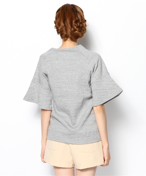 Another Edition(アナザーエディション)の「NYN フライス フリル S/SL PO(Tシャツ/カットソー・レディース・グレー/オフホワイト/ライラック・フリー)」の6枚目の写真