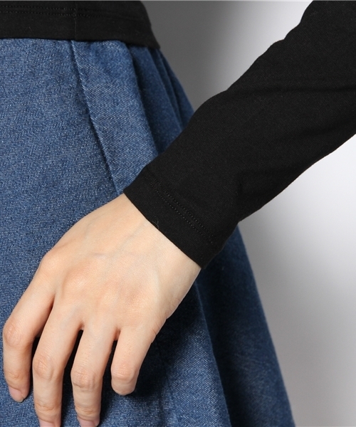 WEGO（ウィゴー）の「WEGO/Uネックカットソー（Tシャツ/カットソー・レディース・オフホワイト/ブラック/ブルー/ライトパープル・FREE）」の8枚目の写真