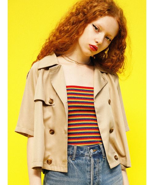 jouetie(ジュエティ)の「ダブルボタンブラウス(シャツ/ブラウス・レディース・ベージュ/レッド/その他1・MEDIUM)」の2枚目の写真