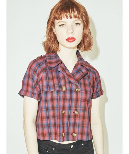 jouetie(ジュエティ)の「ダブルボタンブラウス(シャツ/ブラウス・レディース・ベージュ/レッド/その他1・MEDIUM)」の6枚目の写真