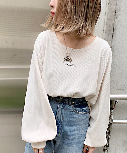 apres jour(アプレジュール)の「FRAMBOISE刺繍ワッフル【ZOZOTOWN限定アイテム】(Tシャツ/カットソー・レディース・ラベンダー/ライトベージュ/アイボリー/ブラック・フリー)」の6枚目の写真