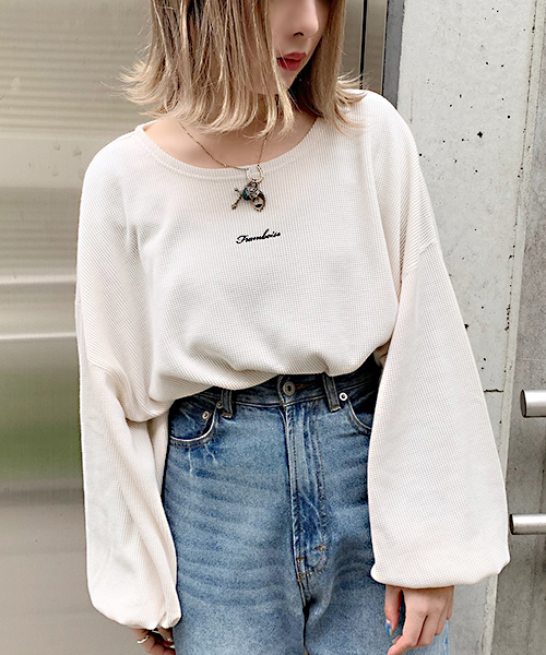 apres jour(アプレジュール)の「FRAMBOISE刺繍ワッフル【ZOZOTOWN限定アイテム】(Tシャツ/カットソー・レディース・ラベンダー/ライトベージュ/アイボリー/ブラック・フリー)」の7枚目の写真