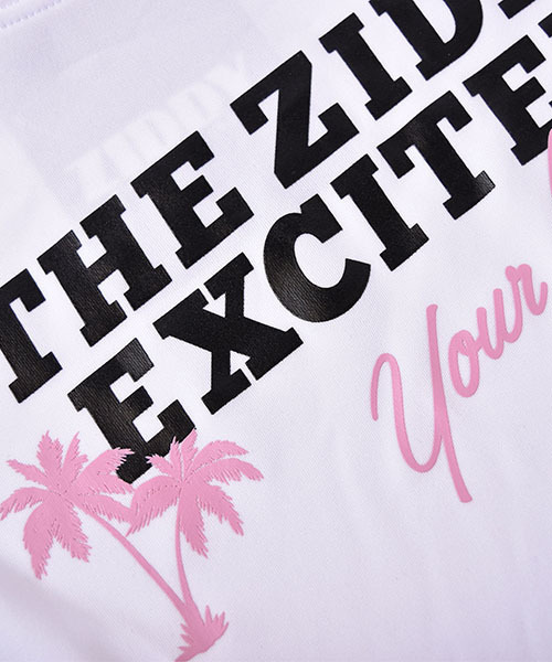 ZIDDY（ジディ）の「ZIDDY/ヤシの木柄スイムウェア4点セット 水着（スイムグッズ・キッズ・レッド/ホワイト・140/150/160）」の3枚目の写真