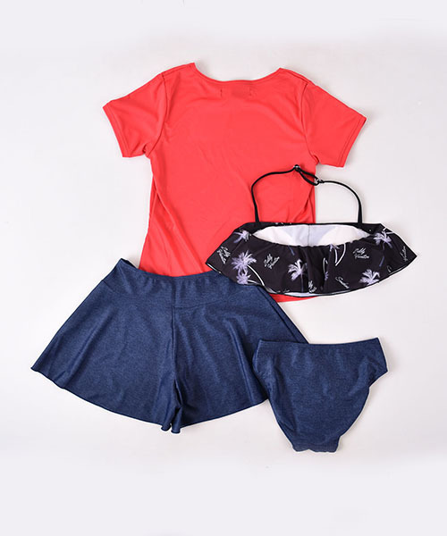 ZIDDY（ジディ）の「ZIDDY/ヤシの木柄スイムウェア4点セット 水着（スイムグッズ・キッズ・レッド/ホワイト・140/150/160）」の11枚目の写真