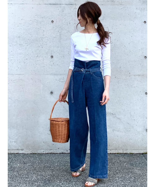 Day and Grade（デイアンドグレイド）の「ハイウエストボタンデザインデニム（デニムパンツ・レディース・インディゴブルー・S/M）」の2枚目の写真