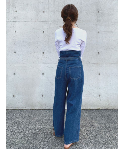 Day and Grade（デイアンドグレイド）の「ハイウエストボタンデザインデニム（デニムパンツ・レディース・インディゴブルー・S/M）」の3枚目の写真