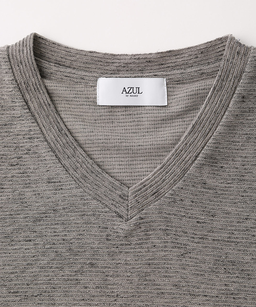 AZUL by moussy(アズールバイマウジー)の「UNEVEN MATERIAL T-SHIRTS / UNEVEN MATERIALTシャツ(Tシャツ/カットソー・メンズ・ホワイト/ブラック/杢グレー・SMALL/MEDIUM/LARGE/X-LARGE/X-SMALL)」の12枚目の写真