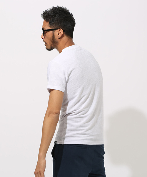 AZUL by moussy(アズールバイマウジー)の「UNEVEN MATERIAL T-SHIRTS / UNEVEN MATERIALTシャツ(Tシャツ/カットソー・メンズ・ホワイト/ブラック/杢グレー・SMALL/MEDIUM/LARGE/X-LARGE/X-SMALL)」の15枚目の写真