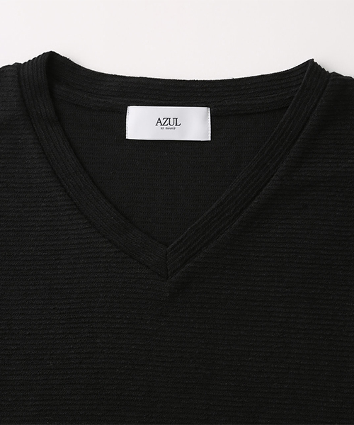AZUL by moussy(アズールバイマウジー)の「UNEVEN MATERIAL T-SHIRTS / UNEVEN MATERIALTシャツ(Tシャツ/カットソー・メンズ・ホワイト/ブラック/杢グレー・SMALL/MEDIUM/LARGE/X-LARGE/X-SMALL)」の11枚目の写真