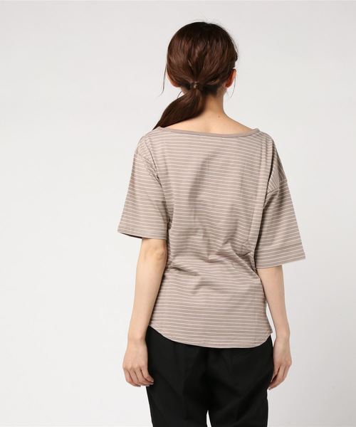 cepo（セポ）の「アシメネックボーダーショートスリーブ（Tシャツ/カットソー・レディース・ピンク系その他3/イエロー系その他3/ネイビー/ベージュ系その他3・M）」の16枚目の写真