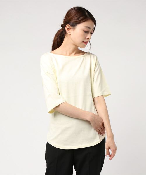 cepo（セポ）の「アシメネックボーダーショートスリーブ（Tシャツ/カットソー・レディース・ピンク系その他3/イエロー系その他3/ネイビー/ベージュ系その他3・M）」の20枚目の写真