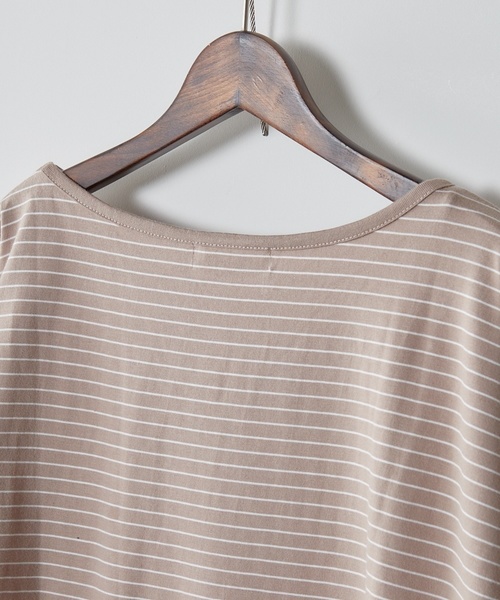 cepo（セポ）の「アシメネックボーダーショートスリーブ（Tシャツ/カットソー・レディース・ピンク系その他3/イエロー系その他3/ネイビー/ベージュ系その他3・M）」の9枚目の写真