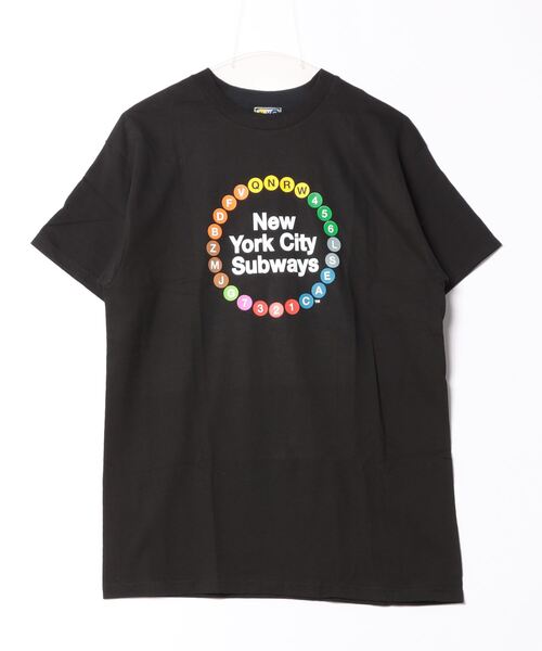 PARKS TOKYO SELECT（パークストウキョウセレクト）の「【NYC SUBWAY LINE】（UN）プリント Tシャツ（Tシャツ/カットソー・メンズ・ホワイト/ブラック/グレー・SMALL/MEDIUM/LARGE）」の2枚目の写真