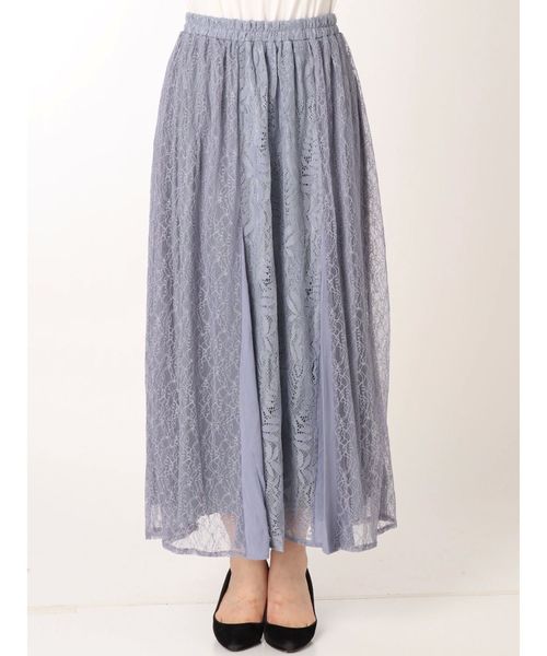 Ungrid(アングリッド)の「パッチワークレースマキシスカート(スカート・レディース・ブラック/オフホワイト・FREE)」の5枚目の写真