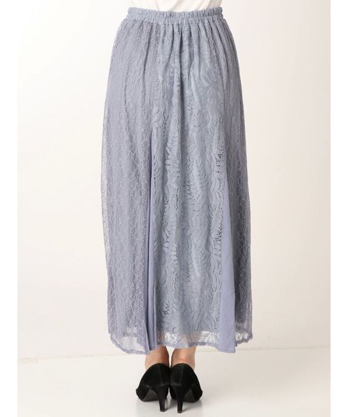 Ungrid(アングリッド)の「パッチワークレースマキシスカート(スカート・レディース・ブラック/オフホワイト・FREE)」の7枚目の写真