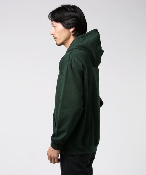 DOUBLE STEAL（ダブルスティール）の「Embroidery Box 裏起毛パーカー（パーカー・メンズ・ライトピンク/サンドベージュ/ライトグリーン/インディゴブルー/パープル/ダークグリーン・LARGE/X-LARGE/MEDIUM）」の8枚目の写真