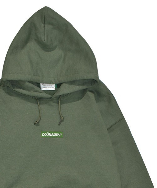 DOUBLE STEAL（ダブルスティール）の「Embroidery Box 裏起毛パーカー（パーカー・メンズ・ライトピンク/サンドベージュ/ライトグリーン/インディゴブルー/パープル/ダークグリーン・LARGE/X-LARGE/MEDIUM）」の4枚目の写真